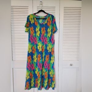 Maxi tropical floral dress fits M/L